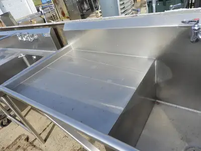 Used Falcon Restaurant Supply Used 2 Bay Stainless Steel Commercial Sink with Twist Drains - SS23 Sinks Illinois US | Falcon Restaurant Supply #1376466