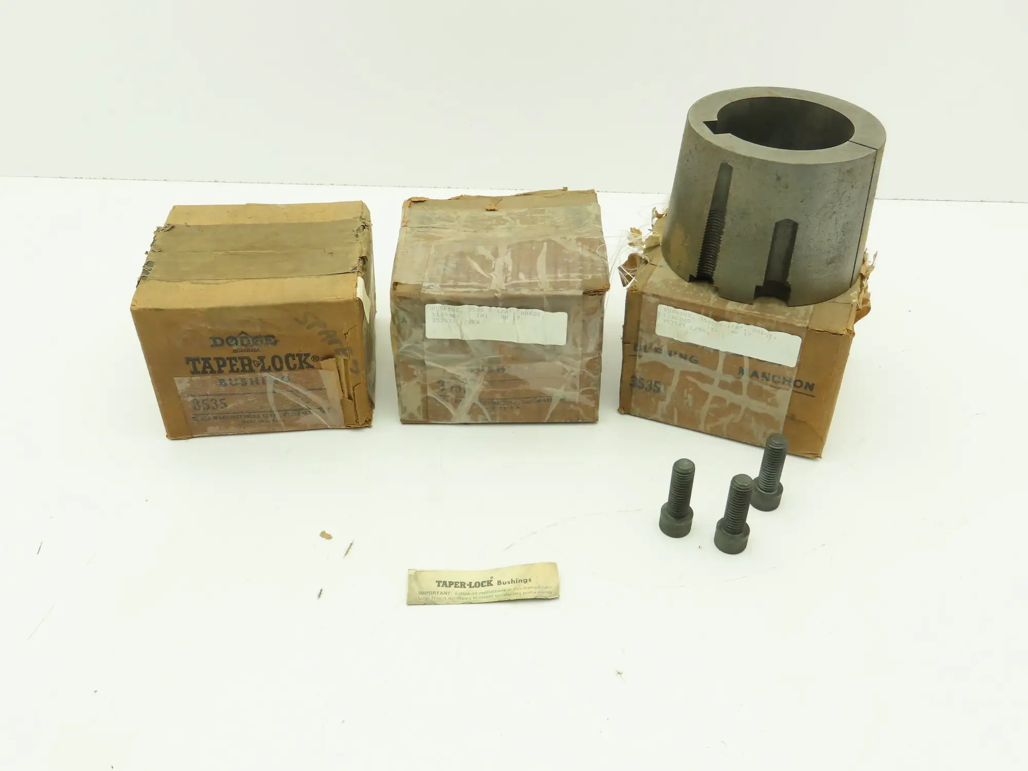 Dodge 3535 3-1/8" Taper Lock Bushing 3-1/8" Bore 3/4" Keyway LOT OF 3