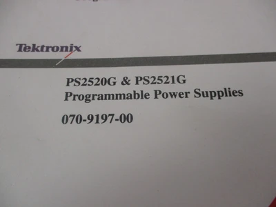Tektronix 070-9197-00 Used Programmable Power Supplies Programmer Manual