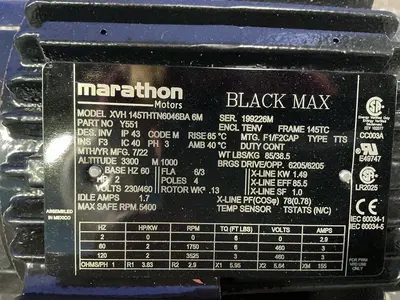 Used MARATHON ELECTRIC XVH145THTN6046BA 6M A.C. Motors Ohio US | HGR 24 #1406244