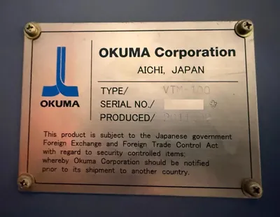 USED 2011 OKUMA VTM-100