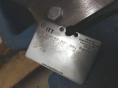 USED ITT 32107 4 INCH AIR ACTUATOR VALVE W/ LIMIT SWITCHES