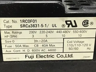 USED FUJI ELECTRIC SRCA3631-5-1/UL 1RC0F01