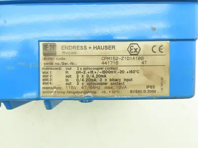 Endress+Hauser CPM152 Digital PH Redox & Temperature Transmitter 115V
