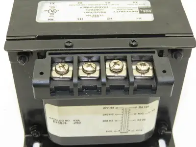 Hevi-Duty E250JL Power Transformer 250VA 1Ph HV 277/240/208 LV 120/24 Class 105