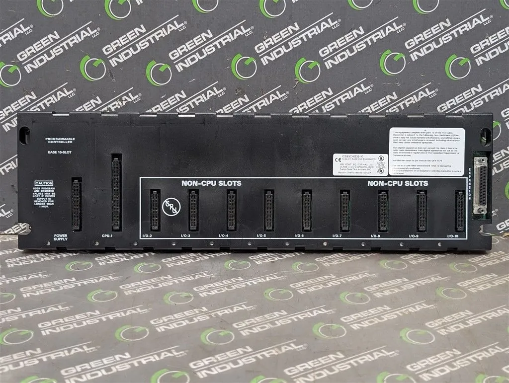 GE FANUC IC693CHS391K Series 90-30 10 Slot Base EMI Enhanced Backplane Used