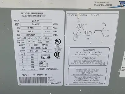 75 kVA Temporary Power Distribution Cart 600V Pri. 208Y/120V Sec.
