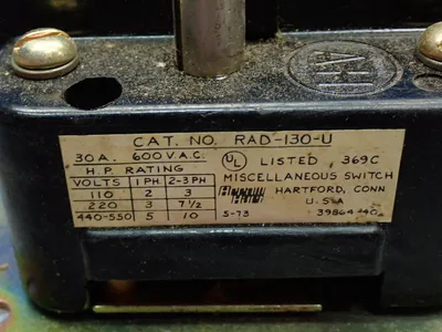 Used ARROW HART RAD130U Relays & Switches Ohio US | HGR 24 #884226