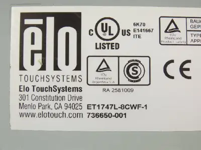Used ELO TOUCHSYSTEMS _UNKNOWN_ Automation Control (HMI) Indiana US | Arrow Industrial #1316651