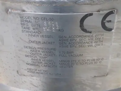 Used CRYOFAB CFL-50 Stainless Steel Tanks Texas US | Aucto #1453364