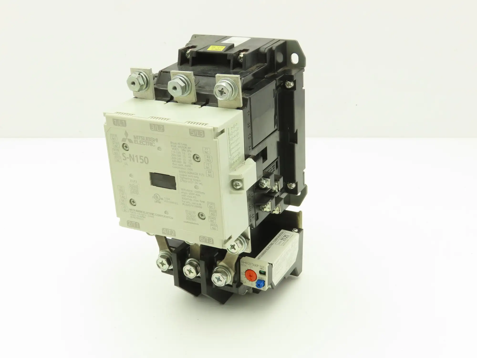 Mitsubishi S-N150 Motor Starter Contactor 600VAC 3Ph 100Hp Thermal Overload