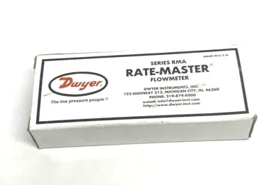 New | in-Stock Dwyer Rate-Master Flowmeter RMA-SSV FLMTR 5-60 SCFH ARGON Flowmeters Michigan US | Maverick Industrial Sales #1391164