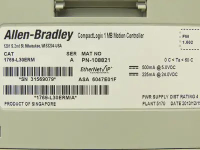 Allen Bradley 1769-L30ERM CompactLogix Motion Controller 1MB Ethernet IP Ser A