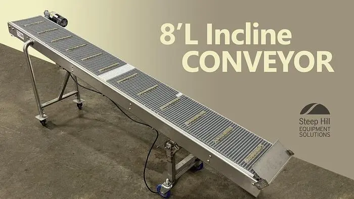 8' L Cleated Incline Conveyor