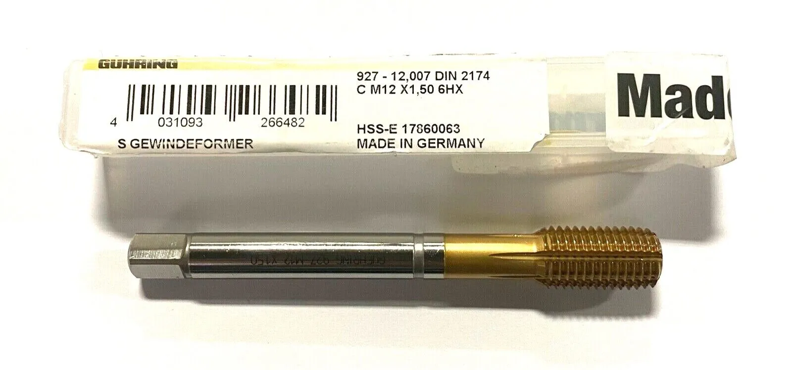 Guhring M12 x 1.50 Cobalt Tap Tin Coated Thread Forming Tap 6HX Made In Germany