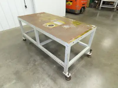 5/8" Steel Top Machine Base Welding Table Work Bench 65x31" Top 28-31" H