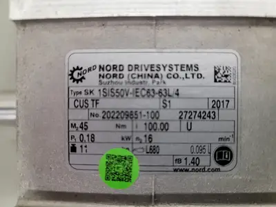 NEW 2017 NORD TYPE SK 1SIS50V-IEC63-63L/4CUSTF