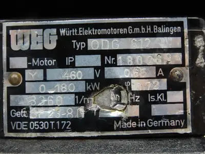 WEG ODG 612 Gearmotor 28RPM 120:1 Ratio 0.18kw 460VAC 3Ph Inline VDE 0530T.172