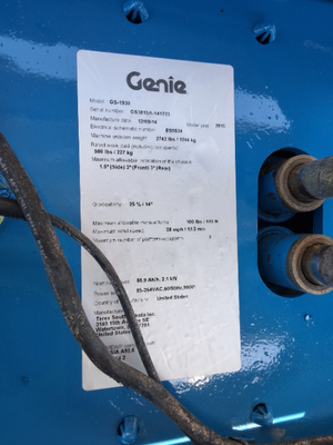 USED 2016 Genie GS-1930