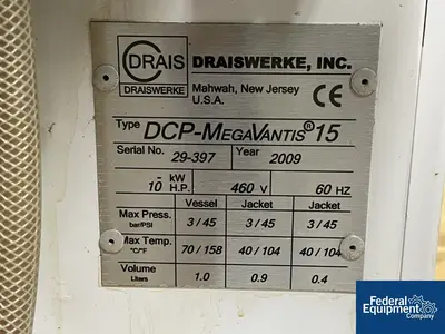 USED Draiswerke Draiswerke Pearl Mill, Model DCP-MegaVantis 15, 10 HP