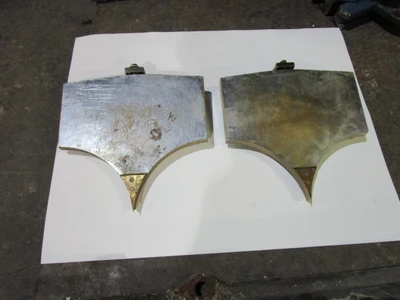 Bronze End Guides for a 12" diameter Three Roll Mill.