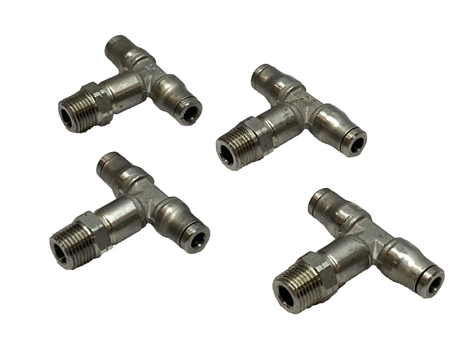 Used Norgren Push-In Swivel Male Branch Tee 1/4" Tube x 1/8" MNPT LOT OF 4 Valves/Fittings Michigan US | Maverick Industrial Sales #1398204