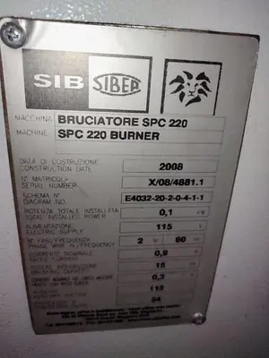 USED 2008 SIB SIBER S.R.L. MODEL 220 BURNER