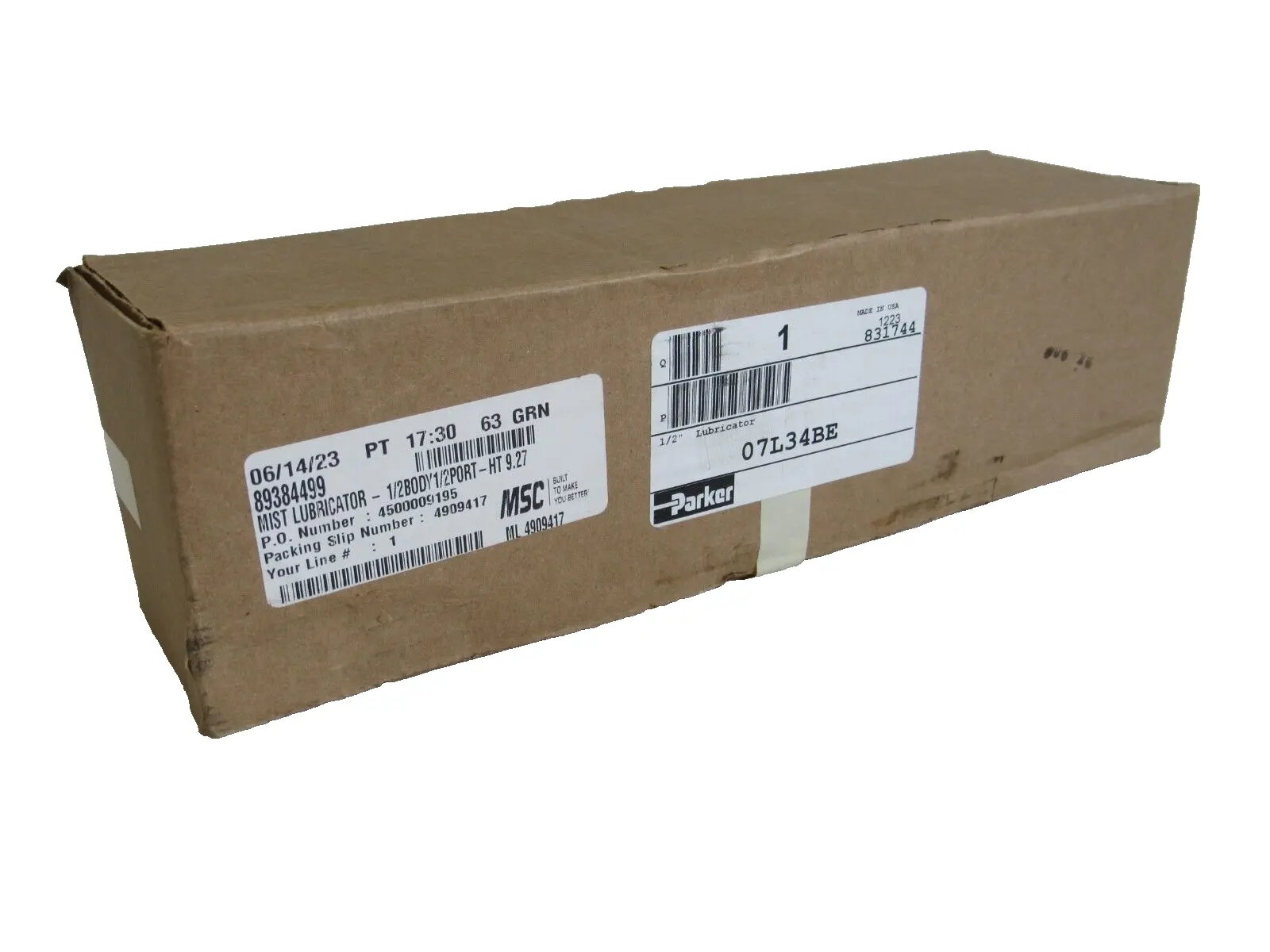 NEW PARKER 07L34BE LUBRICATOR 1/2"