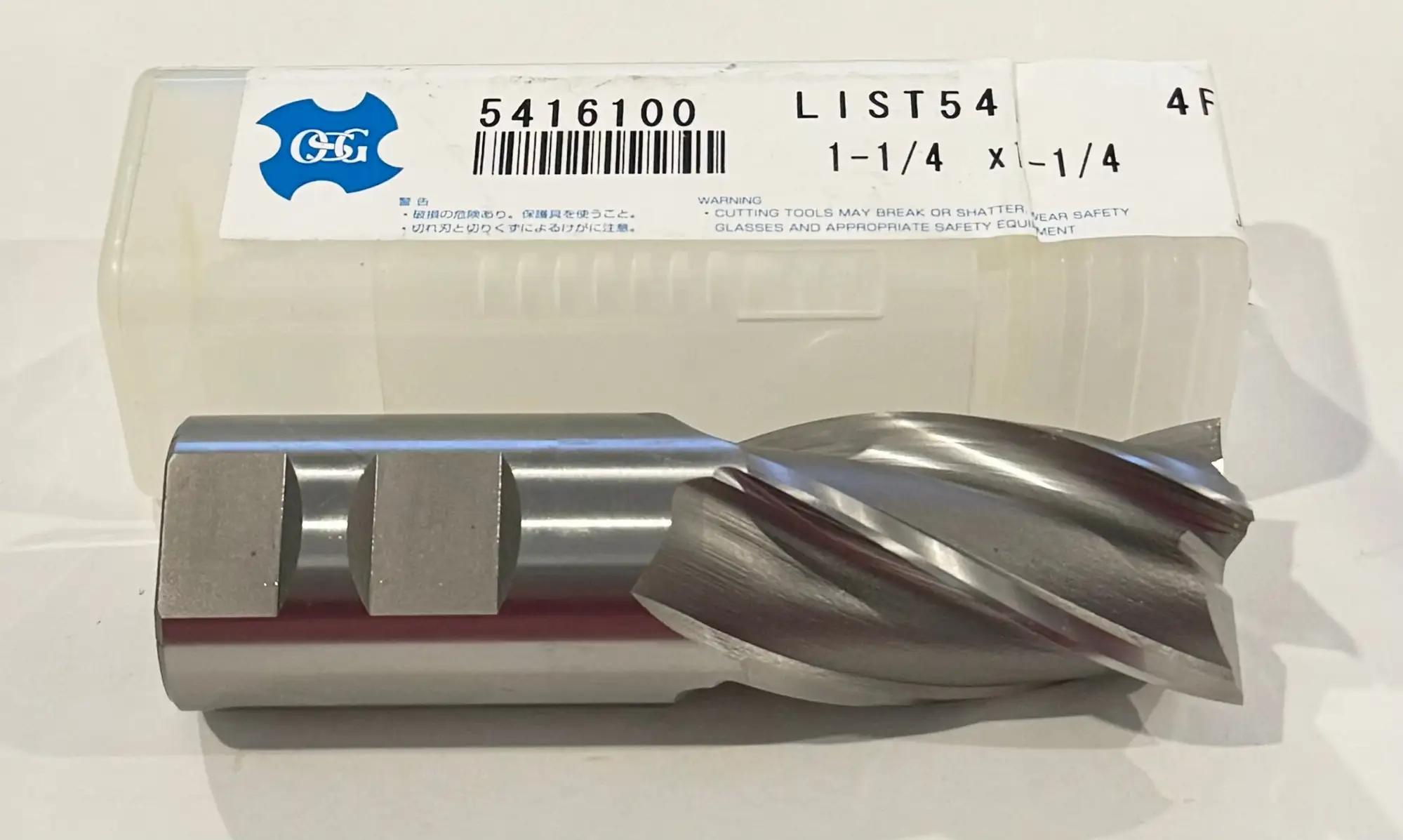 OSG 1-1/4" Cobalt End Mill 4 Flute 1-1/4" Shank