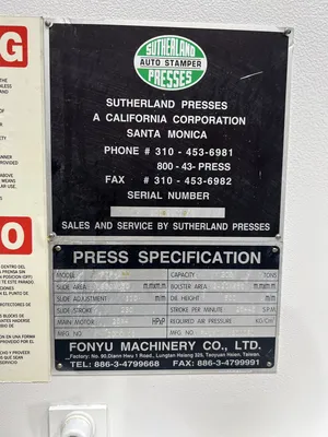 USED 2000 SUTHERLAND SUTHERLAND FTP-200 MARK2-220 PRESS