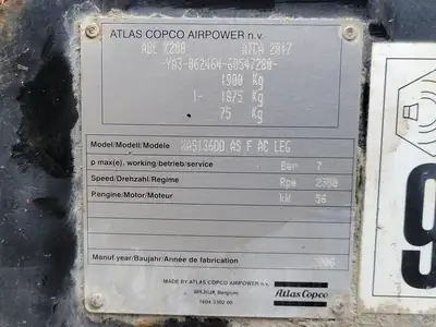 Used 2006 ATLAS COPCO XAS136DD AS F AC LEG Air Compressors (Misc) British Columbia CA | Lenmark #270944