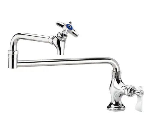 Krowne 16-161L Deck Mount Pot Filler Faucet w/ 12" Double Jointed Swing Nozzle