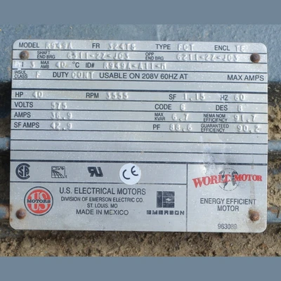 US Electric 40 HP Electric Motor