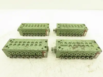 Vogele BVRL16A1 Lubrication Distribution Manifold 16-Outlet Valve Block Lot of 4