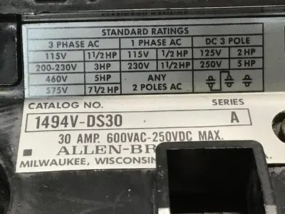 USED ALLEN BRADLEY 1494V-DS30 SER A