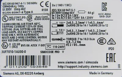 USED SIEMENS 3UF7010-1AU00-0 RELAY MOTOR CONTROL 3UF70101AU000