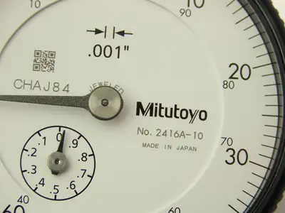Mitutoyo 2416A-10 Dial Drop Indicator 0-100 Dial 0-1" Range .001" Grad