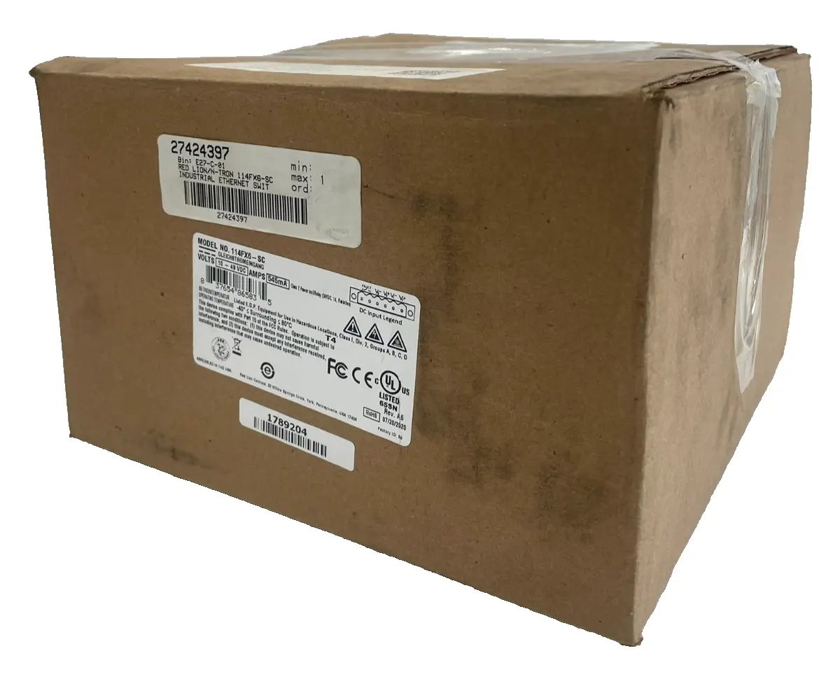 NEW RED LION CONTROLS N-TRON 114FX6-SC ETHERNET SWITCH 10-49VDC