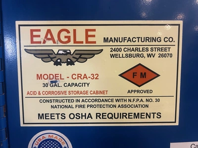 Eagle CRA-32 Acid & Corrosive Liquids Safety Storage Cabinet – 30 Gallon