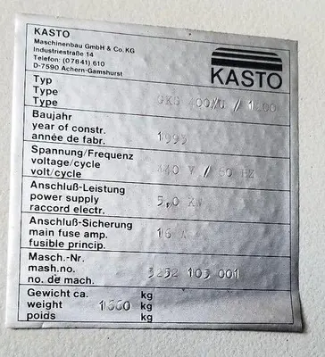 USED 1993 KASTO GKS-400 AU/1200 HORIZONTAL AUTOMATIC COLD SAW