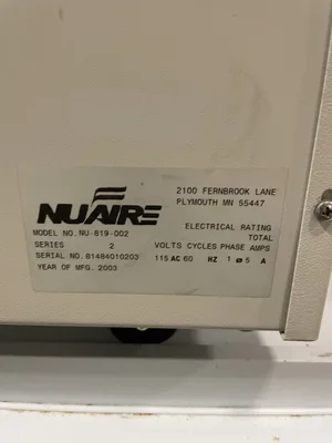 NuAire LabGard NU-819 Bench Top Vented Biosafety Cabinet Enclosure w/ HEPA Filter