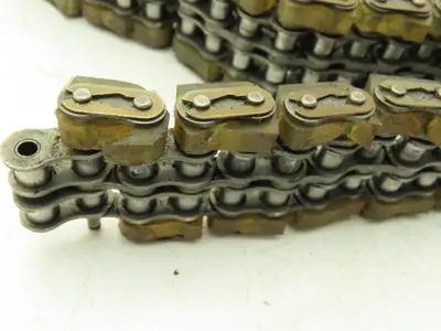 Non-Marking Rubber Top Double Strand Conveying Roller Chain 1/2" Pitch 11'