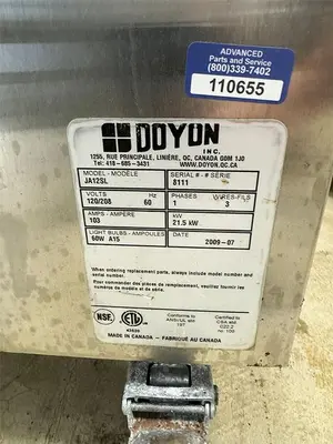 2009 DOYON JA12SL Convection Oven | Harvest Equipment and Fabrication Inc (2)