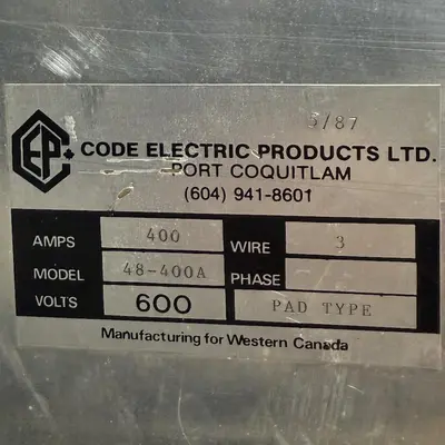 USED CODE ELECTRIC 48-400A