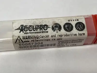 USED ACCUPRO SQUARE END MILL: 12.00 MM DIA, 16.00 MM LOC, 4 FLUTE, SOLID CARB