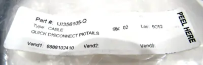 NEW INKJET INC. IJI356105-Q QUICK DISCONNECT PIGTAILS IJI356105Q