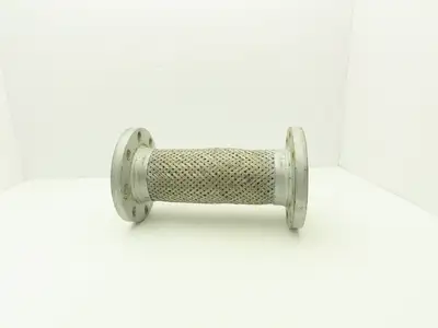4"x 16" Steel Flanged Stainless Braided Flex Hose Pipe Expansion Joint 8-Bolt