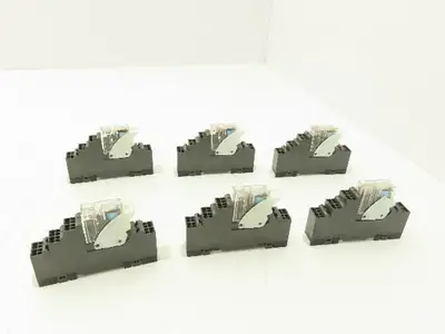Omron G2R-2-SND P2RF-08-PU Relay 24VDC Coil 5A Base 250V 6A Lot of 6