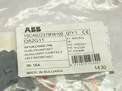 1SCA022379R8100,OA2G11 | ABB 1SCA022379R8100 Auxiliary Contact Block OA2G11 - New