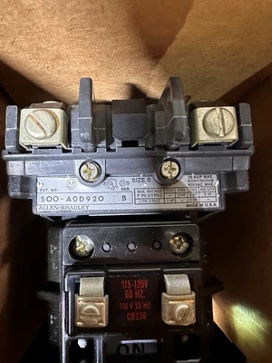 ALLEN BRADLEY 500-A0D920 SIZE #0 MOTOR STARTE